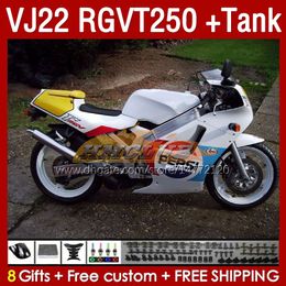 & Tank Fairings For SUZUKI RGVT250 VJ 22 RGV RGVT 250 CC RGVT-250 160No.59 RGV250 SAPC VJ22 90 91 92 1993 1995 1996 RGV-250 1990 1991 1992 93 94 95 96 OEM Fairing white glossy