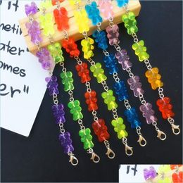 Beaded Strands Handmade 3 D Cartoon Bear Beaded Strands Lovely Candy Colour Animal Bracelets Funny Jewellery Summer Holiday Bra Bdehome Dhnnt