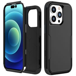 Phone Cases For iPhone 14 Pro XS Max XR 7 8 Samsung S21 TPU Hard PC Frame Shockproof Defender Cover With Retail Package 3in1 Armor