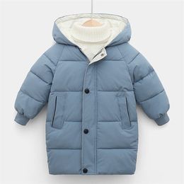 Down Coat Kids Coats Baby Boys Jackets Fashion Warm Girls Hooded Snowsuit For 3-10Y Teen Children Thick Long Outerwear Kids Winter Clothes 221007