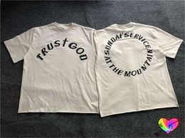 Men's T-Shirts Mens T-Shirts 2022 Loose Fit Trust God Tee Men Women Hip Hop Sunday Service Tour T-shirt Printed Tag Tops Summer Ye Short Sleeve T221006 z240605