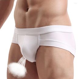 Underpants Sexy Low Waist Breathable Men's Briefs Comfortable Modal Underwear Fashion Solid Colour Plus Size Elastic Triangle