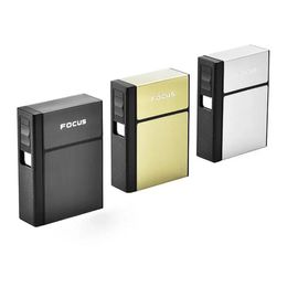 Black Gold Silver Cigarette Case Removable USB Lighter Kit Shell Plastic Aluminum Portable Innovative Design Storage Box Cigarette Lighters