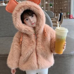 Down Coat Girls Winter Parka Fur Hoodies Thick Warm s Cotton Padded Kids Jacket Casual Style Baby Girl Clothes 221007