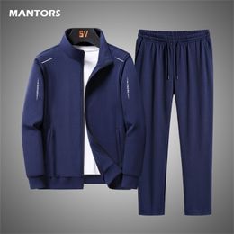 Men's Tracksuits Men Jacket Tracksuit Casual Sports Suit Men's Set Autumn Winter Two Pieces Set Mens Sportswear Plus Size Jacket Pants Suit 221006