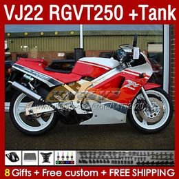 Fairings &Tank For SUZUKI RGV250 SAPC VJ22 RGVT250 RGV-250 VJ 22 1990 1991 1992 1993 1994 1995 1996 160No.120 RGV RGVT 250 CC RGVT-250 90 91 92 93 94 95 96 Fairing red white