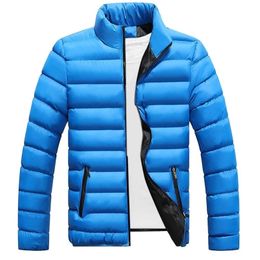 Men's Jackets Slim Winter Men Thick Coats Waterproof Solid Colour Stand Collar Male Windbreak Cotton Padded Down Jackets Casual Mens Outwear 221007