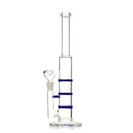 12-Inch Honeycomb Three-Layer Glass Water Pipe Hookah Bong with 14mm Female Joint for Smooth Smoking Experience