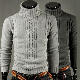 Men's Sweaters Warm Turtleneck Sweater Men Pull Homme Casual Pullovers Male Outwear Slim Knitted Sweater 221007