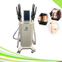 Ems muscle stimulator 4 pads sculpting slimming hiemt electronic electric build muscles abdominal ad and burn fat ems body sculpt stimulation machine