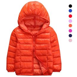 Down Coat Autumn Winter Hooded Children Down Jackets For Girls Candy Color Warm Kids Down Coats For Boys 3-14 Years Outerwear Clothes 221007