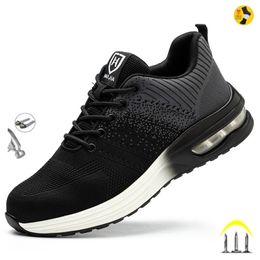 Stivali da uomo traspiranti Scarpe antinfortunistiche da lavoro Antisfondamento Puntale in acciaio Stivali estivi Costruzione Indistruttibile Air Sneakers Scarpe da uomo 221007