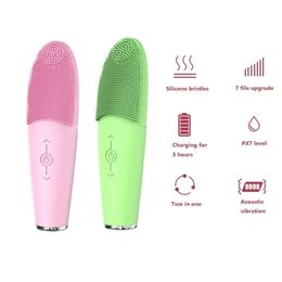Cleaning Tools Accessories Silicone Face Washing Machine Ultrasonic Vibration Waterproof Powered Cleansing Devices Brushes Home Use Beauty 221006