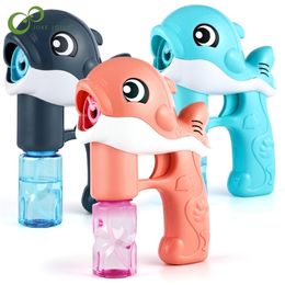 Novelty Games Children's Color Electric Automatic Bubble Blowing Machine Cute Dolphin Shape With Music Light Boys Girls Leisure Toy Gifts XPY 221007