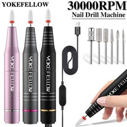 Nail Art Equipment Electric Drill Machine For Manicure Pedicure With Ceramic Bit Set 3000035000RPM Polish Pen Salon Tool 221007