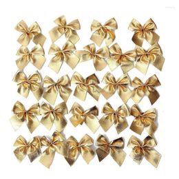 Christmas Decorations 24Pcs Decoration Ornament Hanging Bowknot Bow Butterfly Decore Tree Cute (24pcs Gold)