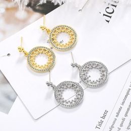 Stud Earrings Piercing Ear Woman Earring Hollowed Round Silver/Gold Colour Boho Korean Luxury Designer Jewelry 2022 Trend
