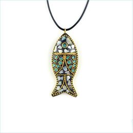 Pendant Necklaces Pretty Necklaces Fashion Evade Fish Ethnic Necklace Stones Vintage Plate Nepal Jewellery Handmade Sanwoods Bodhi Pend Dhtfs