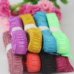 Clothing Yarn 20 Yards 13mm Solid Design Ruffle Webbing Shoulder Strap For Clothes Elastic Sewing Ribbon1