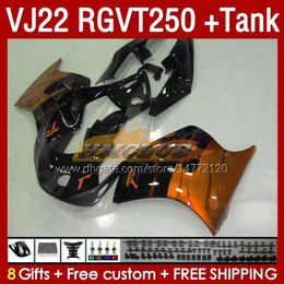 & Tank Fairings For SUZUKI RGVT250 VJ 22 RGV RGVT 250 CC RGVT-250 160No.174 RGV250 SAPC VJ22 90 91 92 1993 1995 1996 RGV-250 1990 1991 1992 93 94 95 96 OEM Fairing orange flames