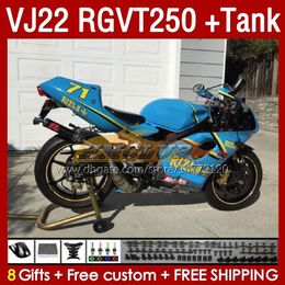 Fairings &Tank For SUZUKI RGV250 SAPC VJ22 RGVT250 RGV-250 VJ 22 1990 1991 1992 1993 1994 1995 1996 160No.103 RGV RGVT 250 CC RGVT-250 90 91 92 93 94 95 96 Fairing blue stock