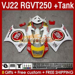 &Tank white lucky Fairings For SUZUKI RGV250 VJ 22 RGVT250 RGV-250 SAPC VJ22 90 91 92 93 94 95 96 160No.71 RGVT RGV 250 CC RGVT-250 1990 1991 1992 1993 1994 1995 1996 Fairing