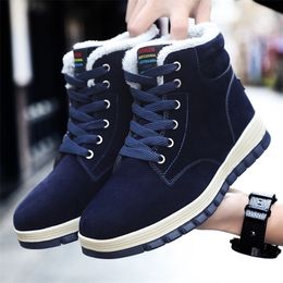 Boots Plus Size 48 High Shoes for Men Winter Boots Outdoor Laceup Botas Hombre Hardwearing Sneakers Plush Botines Ankle Snow Boots 221007