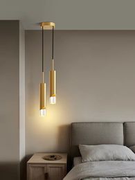 Led Pendant lamp Brass black tube drop light fixture Kitchen Island Dining Room Shop Bar Counter Decoration