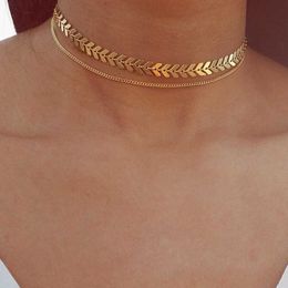 Fish Bone Necklace Aeroplane Sequins Collarbone Chain Necklace Female