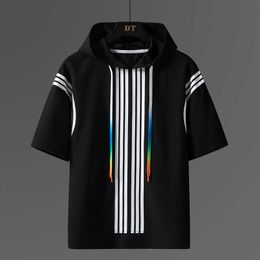 Men's T-Shirts Casual Summer Men's Cotton Hooded T-Shirts Short Sleeve Tees And Shorts Pant 2 Piece Suit Youth Streetwear Top Sets Male Clothes T221006