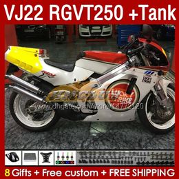 & Tank Fairings For SUZUKI RGVT250 VJ 22 RGV RGVT 250 CC RGVT-250 160No.192 RGV250 SAPC VJ22 90 91 92 1993 1995 1996 RGV-250 1990 1991 1992 93 94 95 96 OEM Fairing lucky white