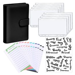 A6 binder account book Macaron notebook leather PU6 hole binder cash budget notepads