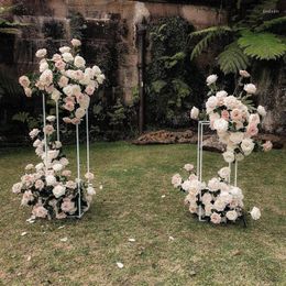 Party Decoration White Metal Vase Column Stand Geometric Vases Props Rustproof Flower Rack Iron Detachable For Wedding