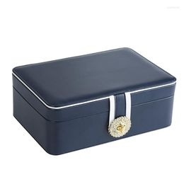Jewellery Pouches 2022 Double Layer PU Large Capacity Earring Box Ring Multifunctional Storage