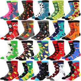 Mens Socks High Quality Combed Cotton food Pattern Long Tube Funny Happy Men Novelty Skateboard Crew Casual Crazy 221007