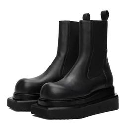 Fashion Black Men Chelsea Boots Man Designer Platform Boot moto Avvio in pelle maschile in pelle maschile