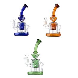 Colourful Hookahs Tornado Recycler Smoking Accessories Dab Oil Rigs Showerhead Perc Percolator Water Pipes Klein Glass Bongs Heavy Base Oil Rig WP308