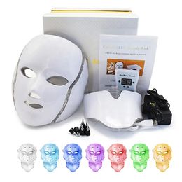 7 Colour Photon Anti-acne Wrinkle Removal Skin Rejuvenation Care Tools Facial Neck Beauty Face Light Therapy Led Mask