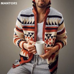 Sweaters Vintage Cardigan Mens Casual Jacquard Fashion Coat Knitted Cardigans Autumn Winter Oversized Y2210