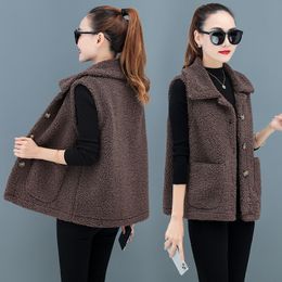 Women's Vests 0730 Winter Vest Coat Women Single Breasted Women Vests Fashionable Short Waistcoat Thick Warm Woolen Vest Female Outerwear 221007