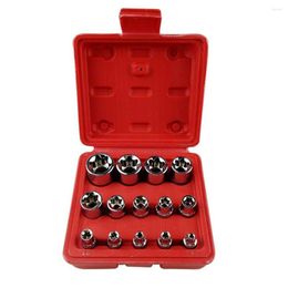 Professional Hand Tool Sets 14Pcs/set Female E Type Bit Sockets Wrench Head E4 - E24 1/4" 3/8" Torx Star Sleeve Set Auto Repair