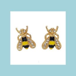 Stud Drop Of Oil Yellow Animal Bee Ear Stud Alloy Gold Colour Lovely Animals Studs Earring Party Jewellery Elegant Bees Earrings Bdehome Dhwky