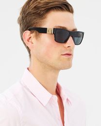 Men's Square Polarised Sunglasses Black Gold Case Box Mod. 4296 Fashion Full Frame Sunglasses Mens Women