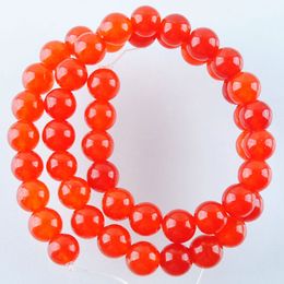 6/8/10mm Round Red Gem Hole Natural Stone Beads Loose Beads for Jewellery Making DIY Accessories BY906