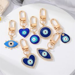 Water Drop Heart Blue Evil Eyes Keychain Fashion Lucky Turkish Eye Key Ring DIY Keychain Car Key Chains Holder Accessories