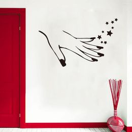 Wall Stickers Beauty Nail Salon Sticker Elegant Hand Art Decal Polish Studio Window Mural Ph161