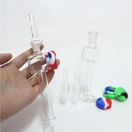 Hookah Nectar Kit quartz nail Nector pipe 10mm 14mm joint with silicone container glass water pipes