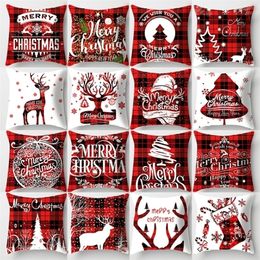 CushionDecorative Pillow Christmas Cushion Cover 45x45cm Merry Christmas Home Decorative Pillowcase Xmas Pillow Covers for Sofa Happy Year 2023 221008