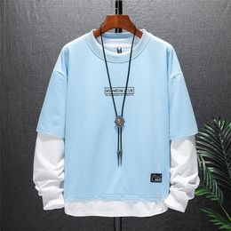 Men's Hoodies Sweatshirts High quality Long sleeve Men's Hoodies Japan Style Streetwear Patchwork Sweatshirts Men Casual Harajuku pullover Hoodie Male 221008