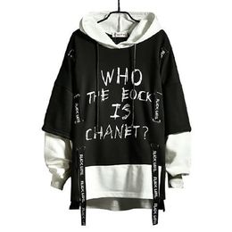 Men's Hoodies Sweatshirts Fashion Hoodie Men Casual Letter Printing Crewneck Lounge Wear Streetwear Spring Summer Thin Hoodie Hip Hop Men Anime Clothing 221008